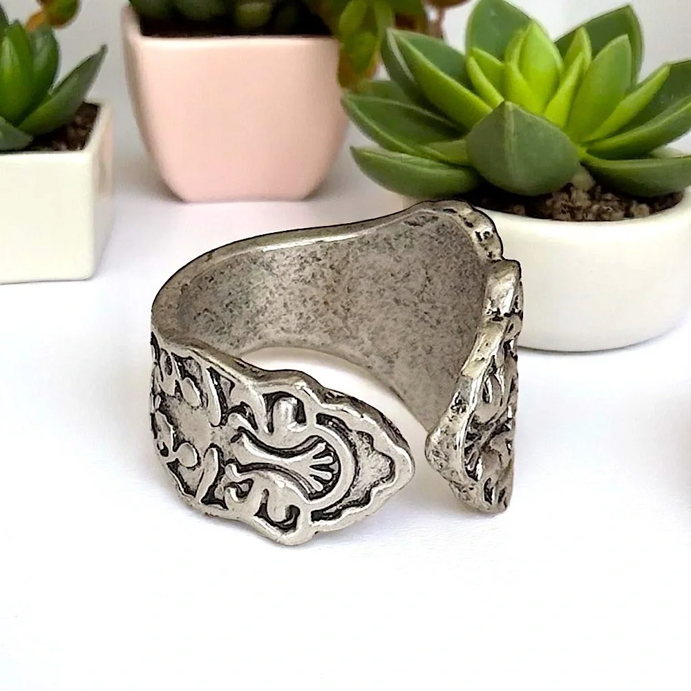 5 For $25💫Trendy Modish Silver Spoon Ring
